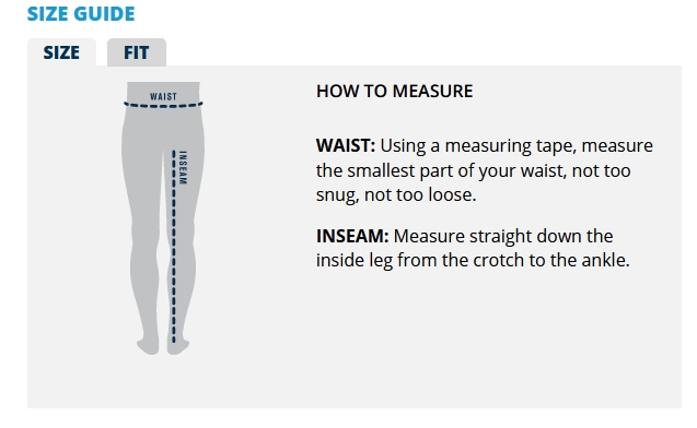 tactical size guide mens